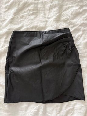 Abercrombie & Fitch Black Faux Leather Mini Skirt